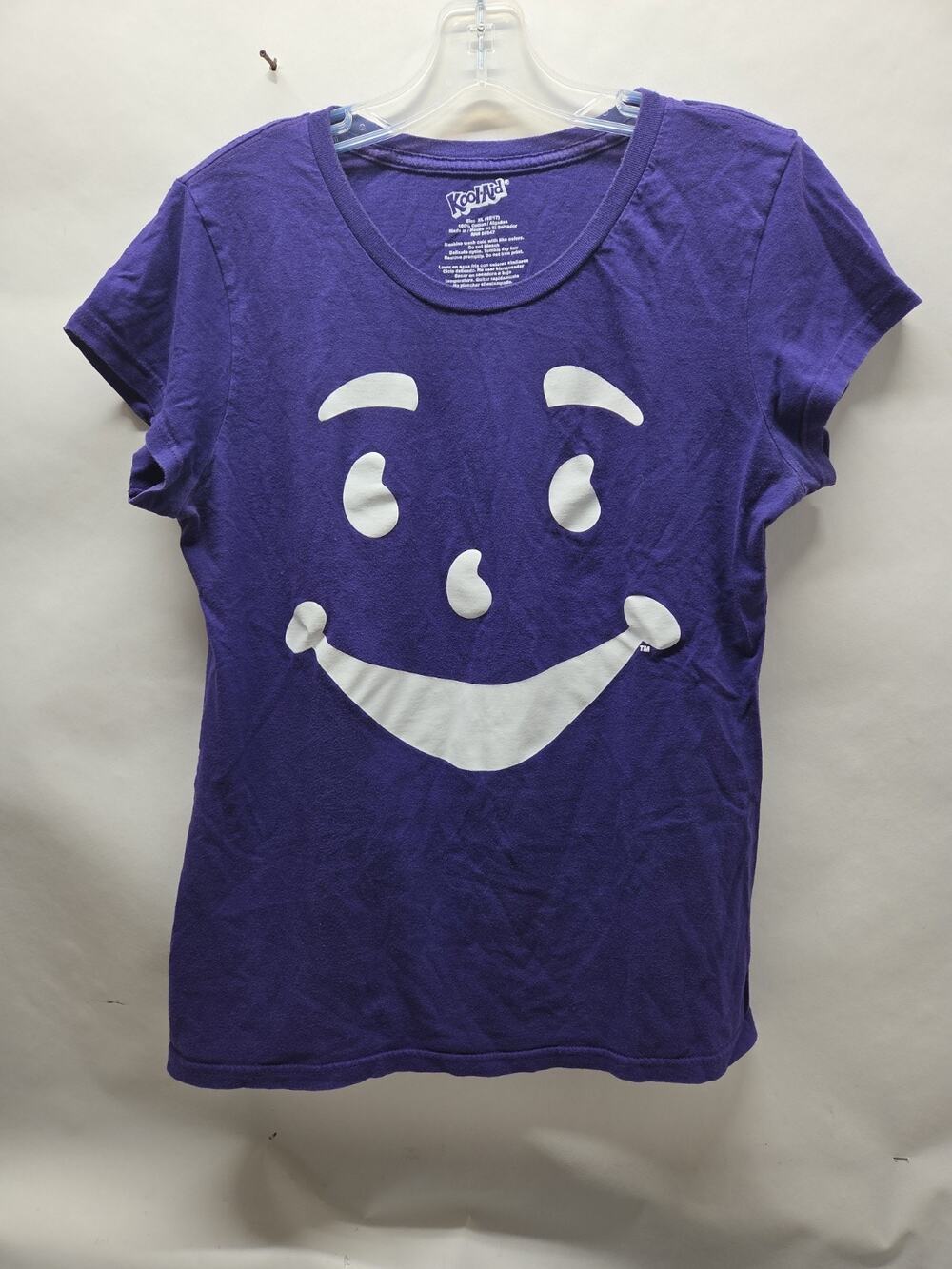 KOOL-AID Women's T-shirt Adult Jrs. X-Large 15/17 Cotton Purple Fitted RETRO